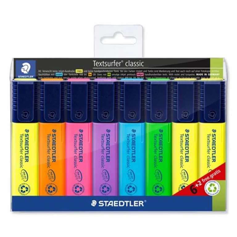 Szövegkiemelő készlet, 1-5 mm, STAEDTLER "Textsurfer Classic 364", 6 + 2 különböző szín