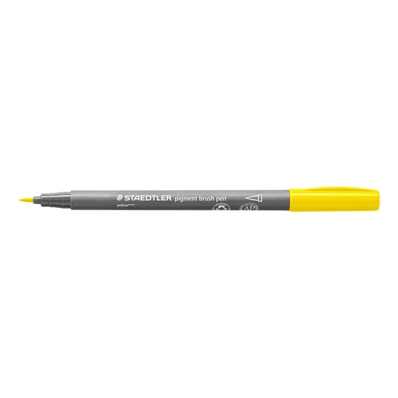 Ecsetirón készlet, STAEDTLER "Pigment brush 371", 12 különböző alapszín
