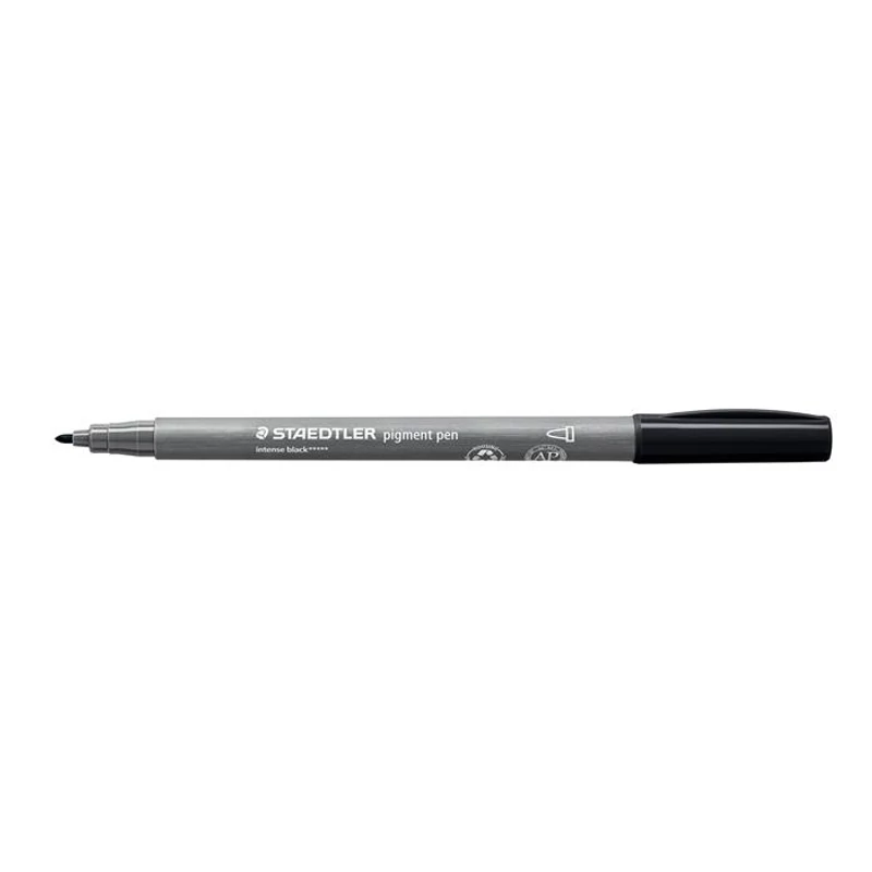 Filctoll, 1 mm, kúpos, 2 db, STAEDTLER® "Pigment pen 376", intenzív fekete