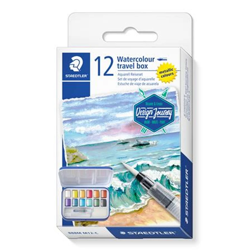 Vízfesték, 12 darabos, STAEDTLER "Noris 888 Design Journey"