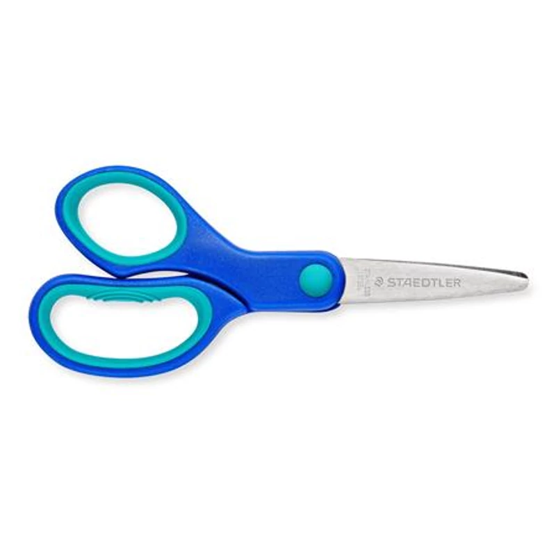 Olló, iskolai, 14 cm, balkezes, STAEDTLER „Noris 965”, kék