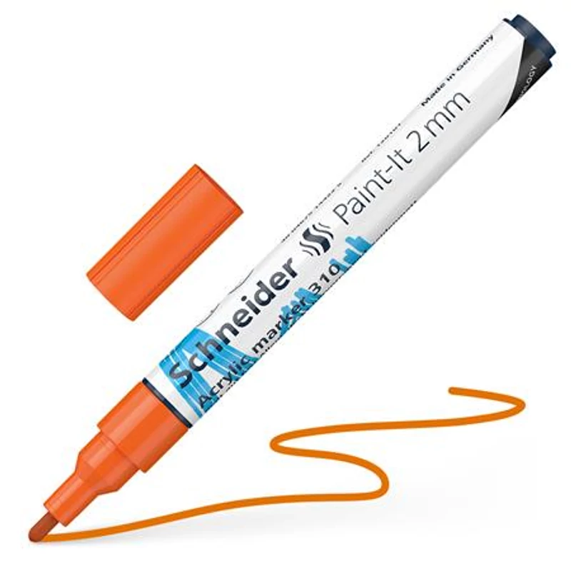 Dekormarker, akril, 2 mm, SCHNEIDER "Paint-It 310", narancssárga