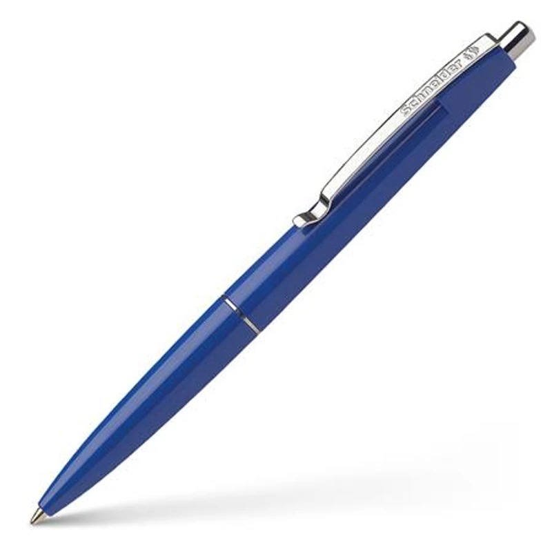 Golyóstoll, 0,5 mm, nyomógombos, SCHNEIDER "Office", kék