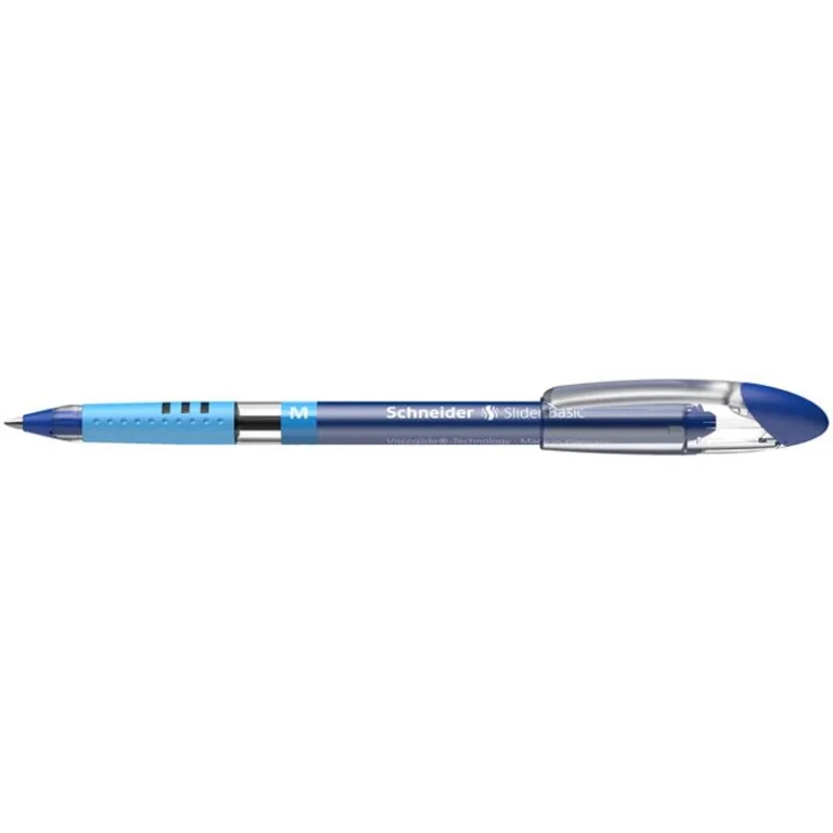 Golyóstoll, 0,5 mm, kupakos, SCHNEIDER "Slider Basic M", kék
