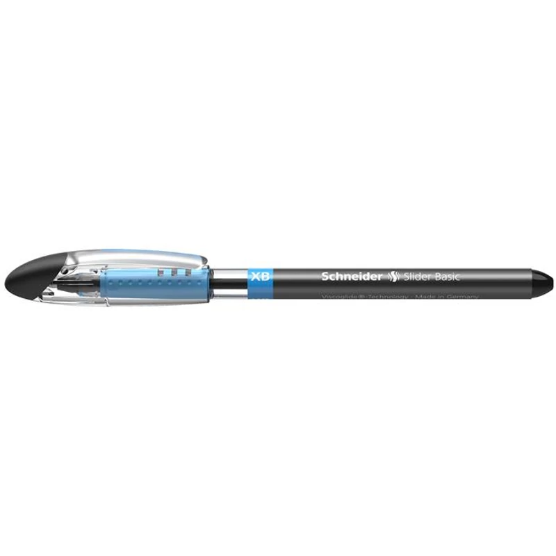 Golyóstoll, 0,7 mm, kupakos, SCHNEIDER "Slider Basic XB", fekete