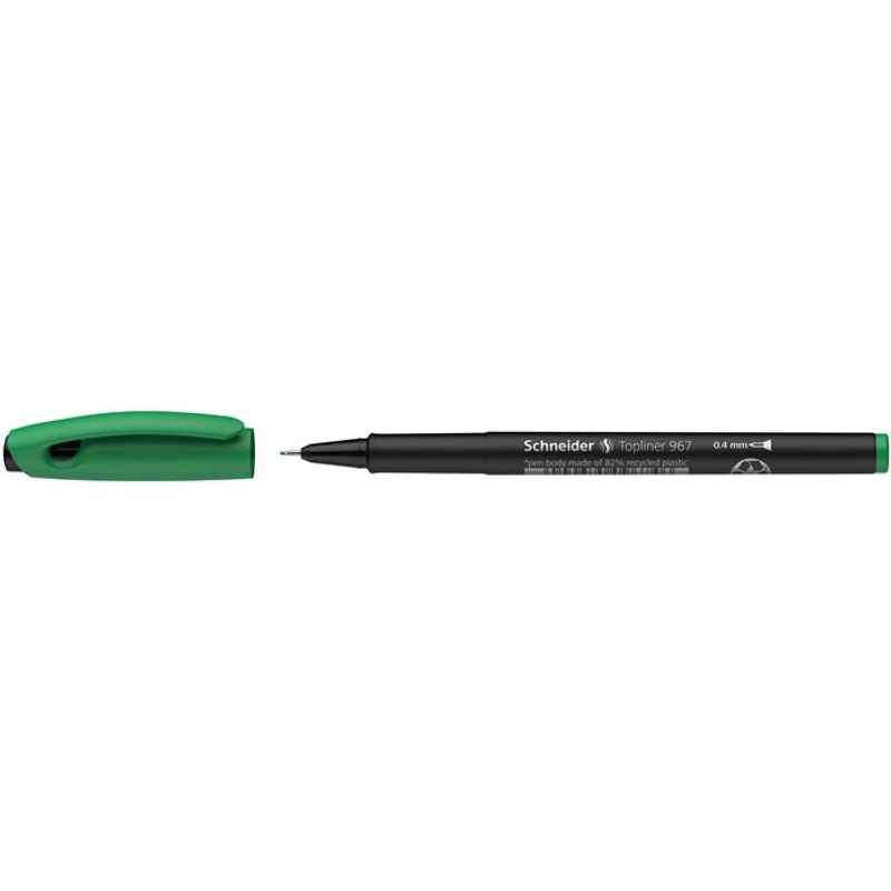 Tűfilc, 0,4 mm, SCHNEIDER "Topliner 967", zöld