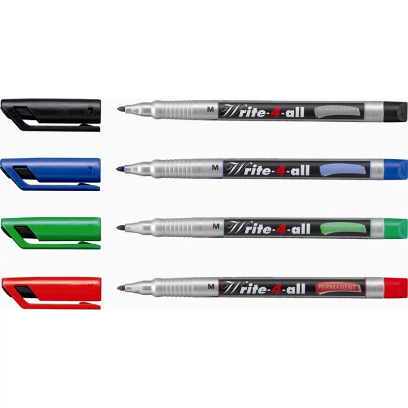 Alkoholos marker, 1 mm, kúpos, STABILO "Write-4-all", piros