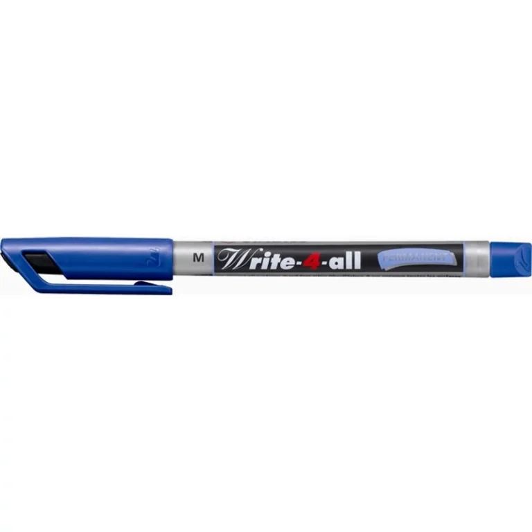 Alkoholos marker, 1 mm, kúpos, STABILO "Write-4-all", kék