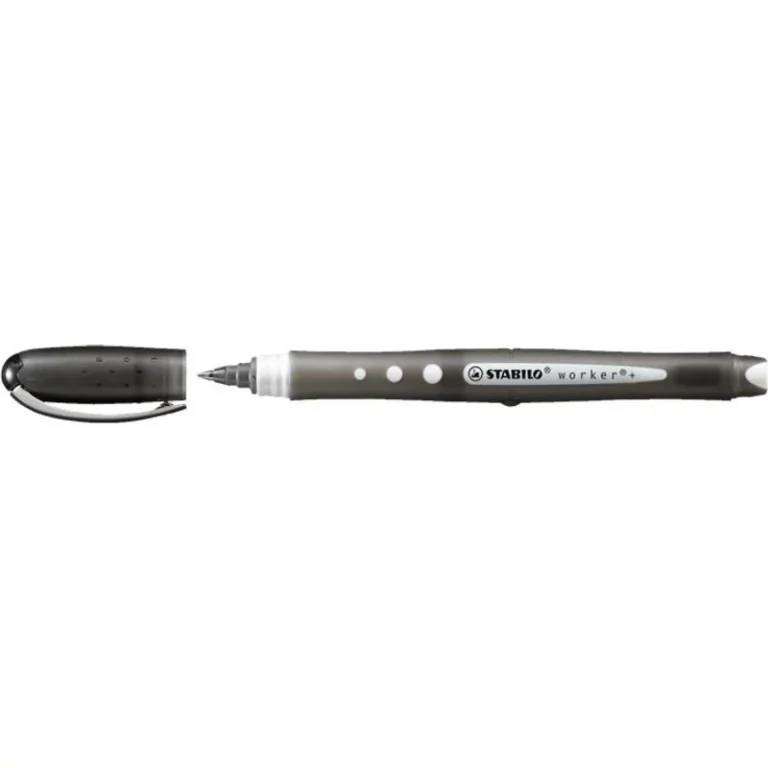 Rollertoll, 0,5 mm, STABILO "Worker + Colorful", fekete