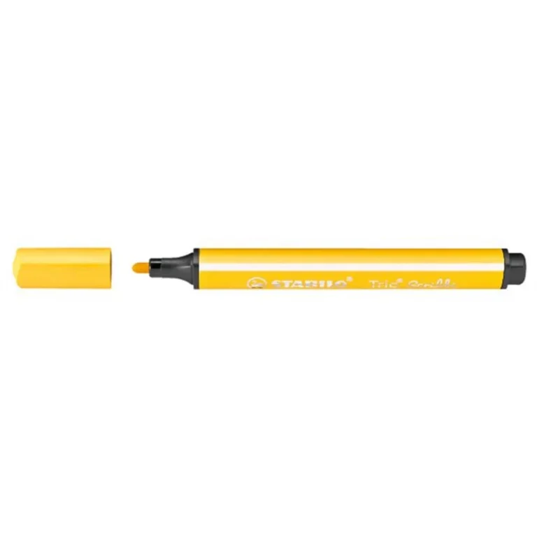 Filctoll, 1,5-2 mm, rugós hegy, STABILO "Trio Scribbi", sárga