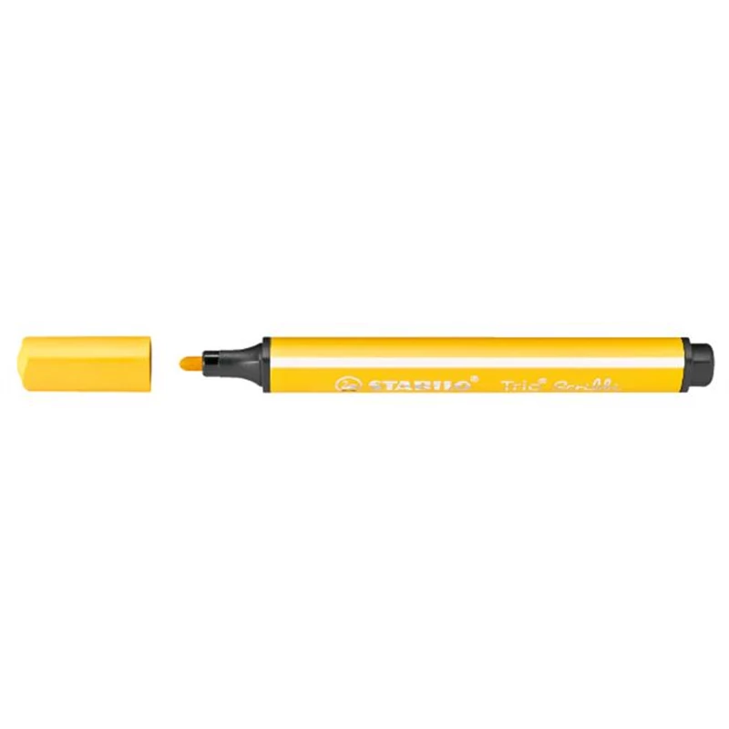 Filctoll, 1,5-2 mm, rugós hegy, STABILO "Trio Scribbi", sárga