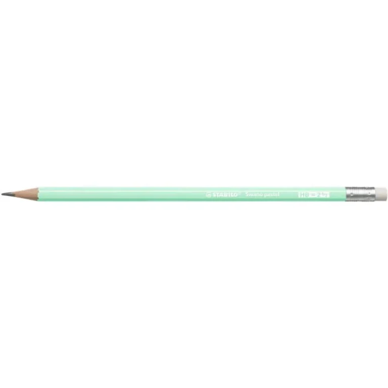 Grafitceruza radírral, HB, hatszögletű, STABILO "Swano Pastel", zöld