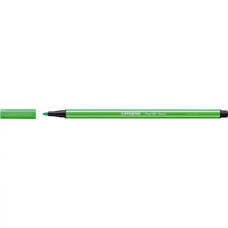 Filctoll, 1 mm, STABILO "Pen 68", neon zöld