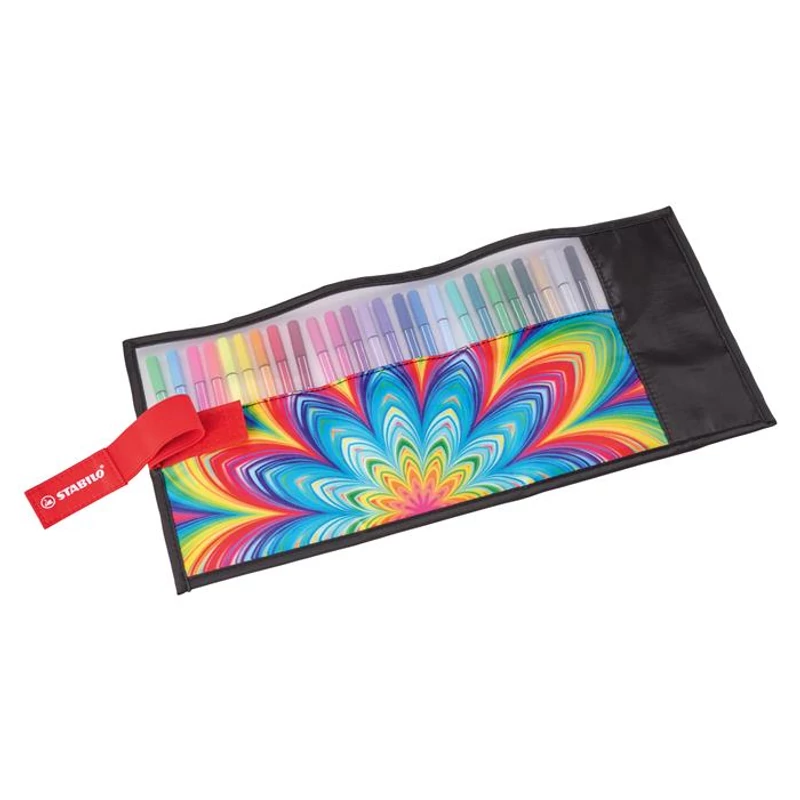 Filctoll, készlet, 1 mm, felcsavarható, STABILO "Pen 68 ARTY", 25 különböző színű