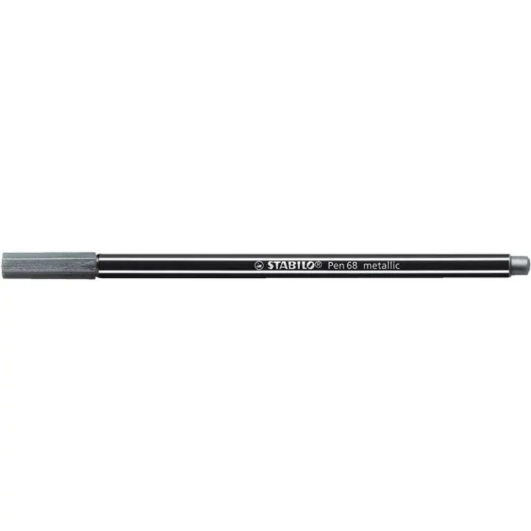 Filctoll, 1,4 mm, STABILO "Pen 68 metallic", ezüst