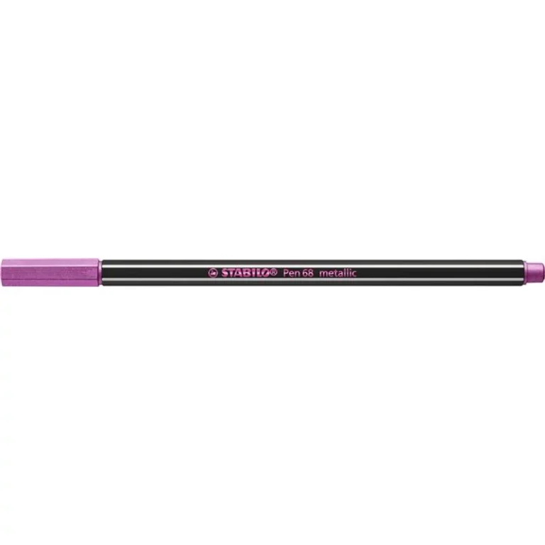 Filctoll, 1,4 mm, STABILO "Pen 68 metallic", metál rózsaszín