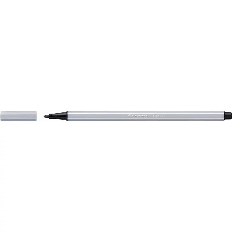 Filctoll, 1 mm, STABILO "Pen 68", világos szürke