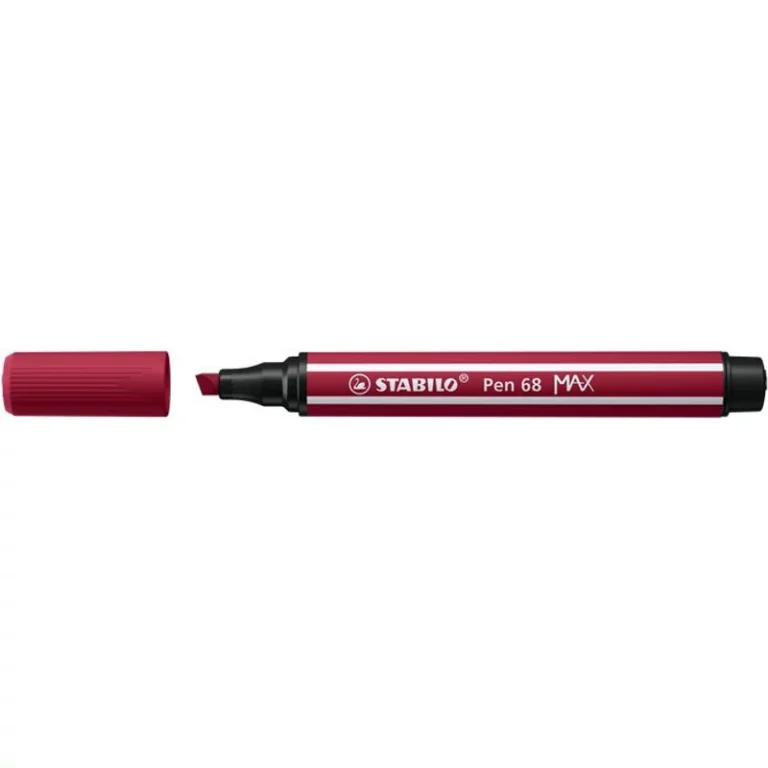 Filctoll, 1-5 mm, vágott hegy, STABILO "Pen 68 MAX", bordó