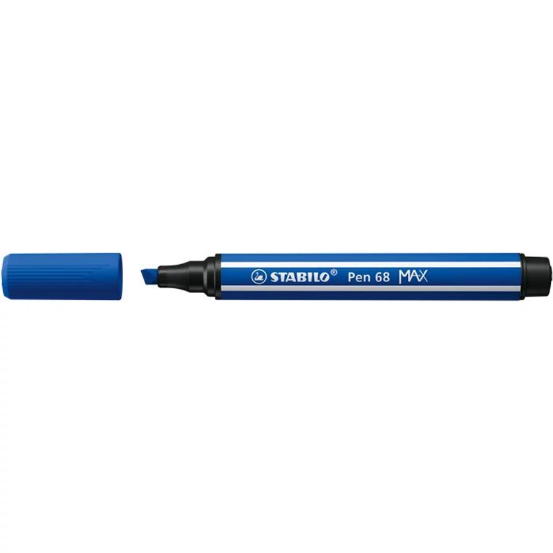 Filctoll, 1-5 mm, vágott hegy, STABILO "Pen 68 MAX", ultramarinkék