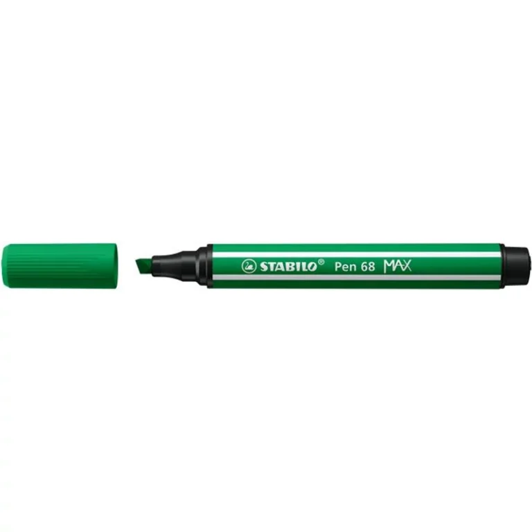 Filctoll, 1-5 mm, vágott hegy, STABILO "Pen 68 MAX", zöld