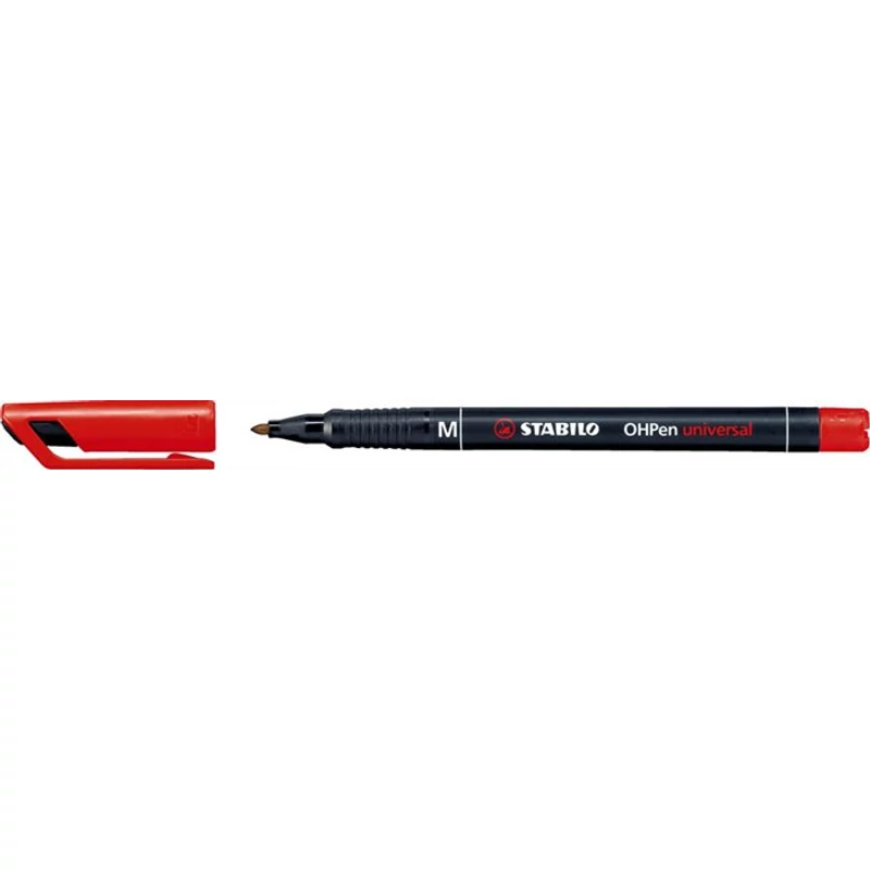Alkoholos marker, 1 mm, STABILO „OHPen M”, piros