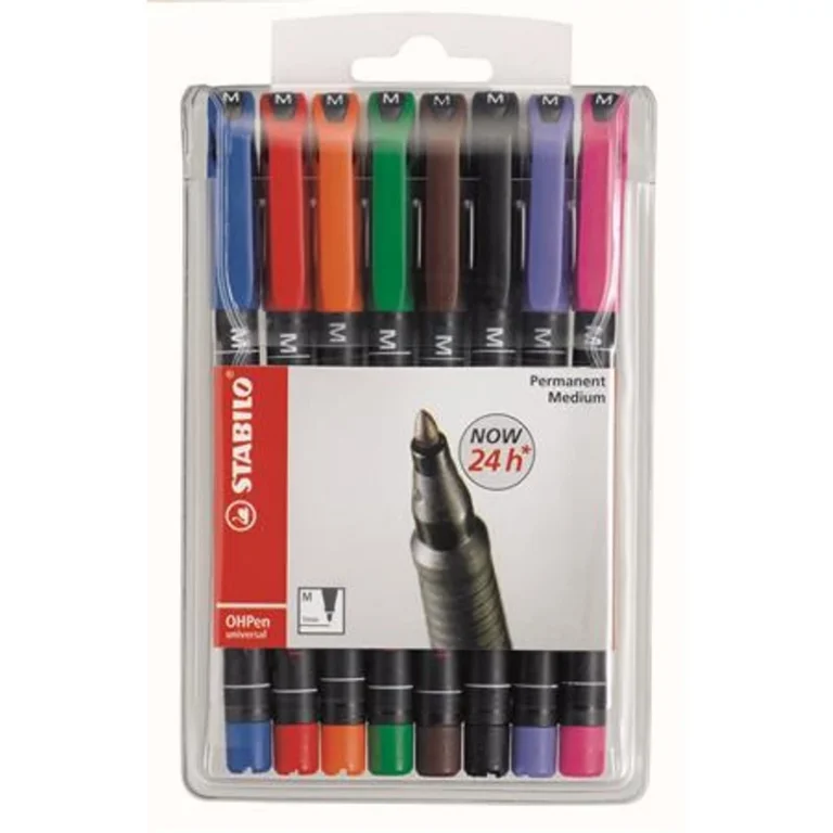 Alkoholos marker, 1 mm, STABILO „OHPen M”, 8 különböző szín