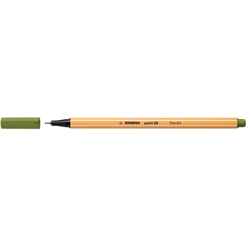 Tűfilc, 0,4 mm, STABILO "Point 88", moha zöld