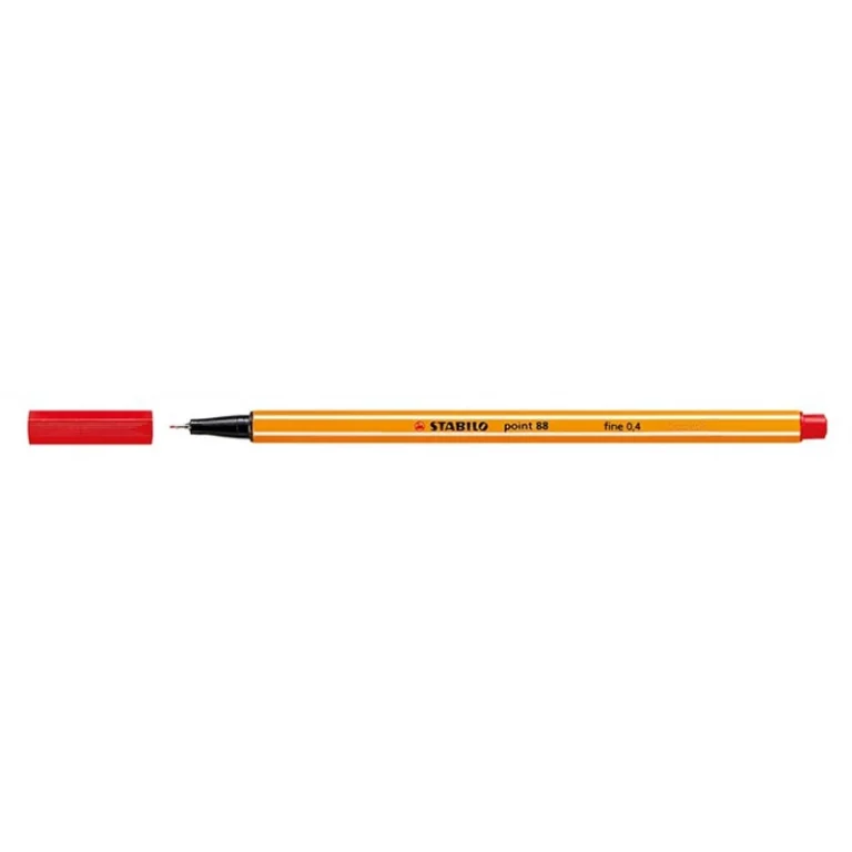 Tűfilc, 0,4 mm, STABILO "Point 88", piros