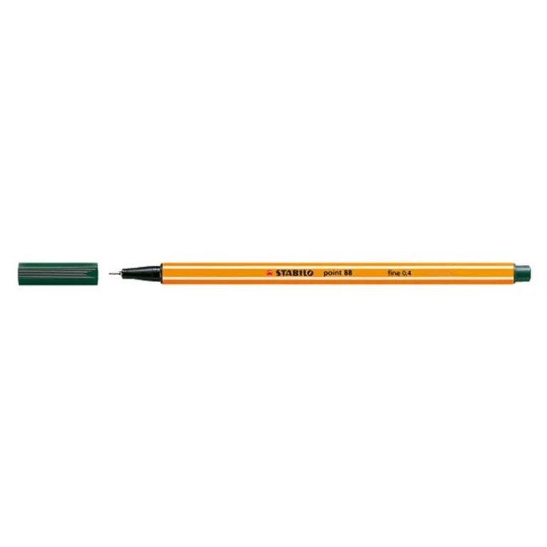 Tűfilc, 0,4 mm, STABILO "Point 88", sötétzöld