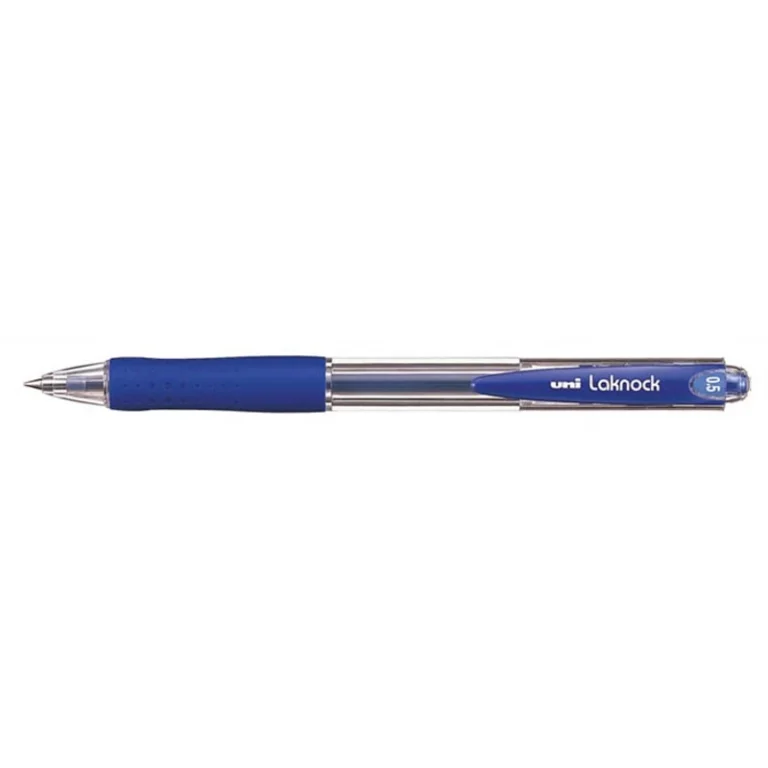 Golyóstoll, 0,3 mm, nyomógombos, UNI "SN-100 Laknock", kék