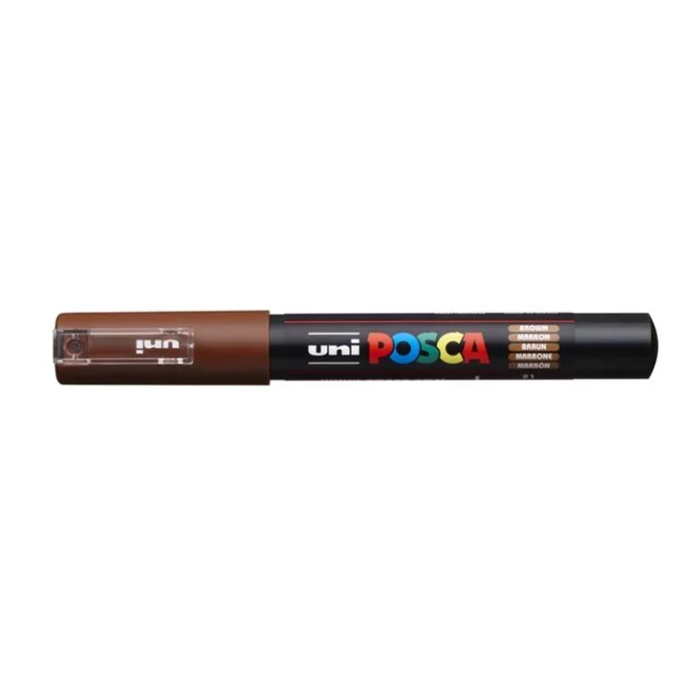 Dekormarker, 0,7-1,0 mm, UNI "Posca PC-1M", barna