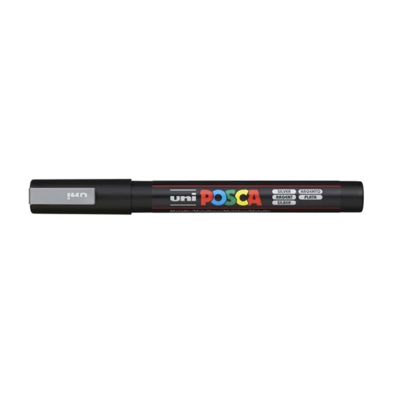 Dekormarker, 0,9-1,3 mm, UNI "Posca PC-3M", ezüst