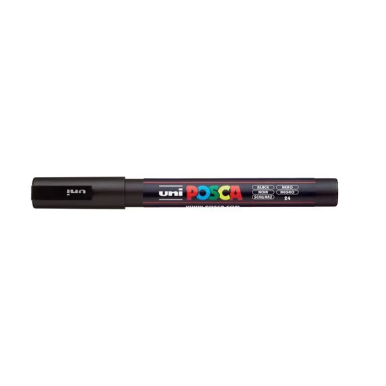Dekormarker, 0,9-1,3 mm, UNI "Posca PC-3M", fekete