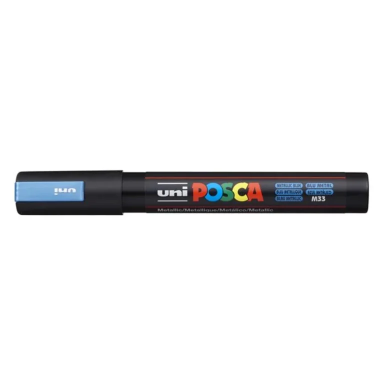 Dekormarker, 1,8-2,5 mm, UNI "Posca PC-5M", metálkék