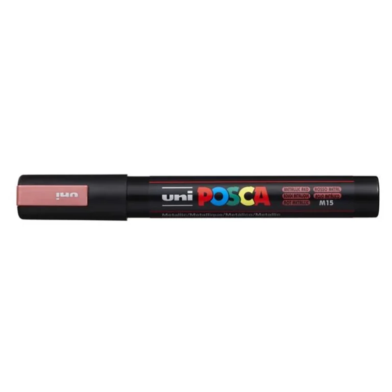 Dekormarker, 1,8-2,5 mm, UNI "Posca PC-5M", metálpiros