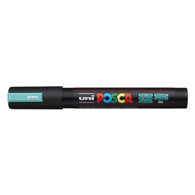 Dekormarker, 1,8-2,5 mm, UNI "Posca PC-5M", metálzöld