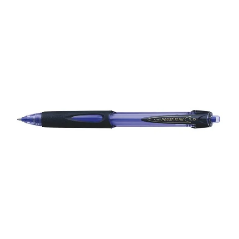 Golyóstoll, 0,4 mm, nyomógombos, UNI "SN-220 Powertank", kék