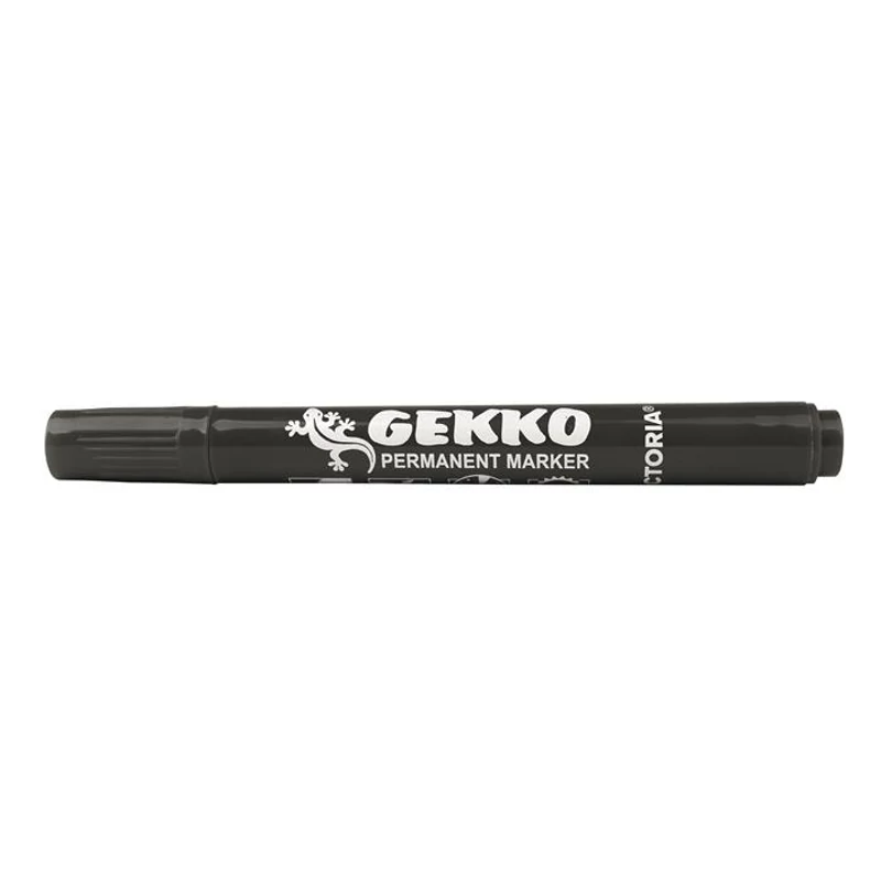 Alkoholos marker, 1-3 mm, kúpos, VICTORIA OFFICE, "Gekko", fekete
