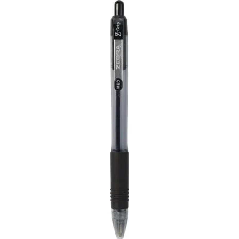 Golyóstoll, 0,27 mm, nyomógombos, ZEBRA "Z-Grip", fekete