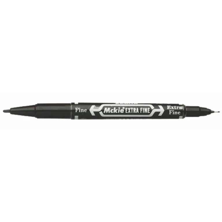 Alkoholos marker, 0,5 / 1,0 mm, kétvégű, ZEBRA "Mckie Extra Fine", fekete
