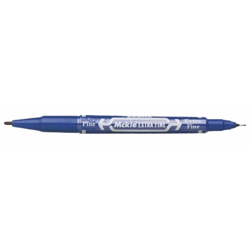 Alkoholos marker, 0,5 / 1,0 mm, kétvégű, ZEBRA "Mckie Extra Fine", kék