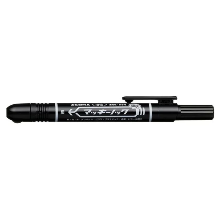 Alkoholos marker, 1,3 mm, nyomógombos, ZEBRA "Mckie Retractable", fekete