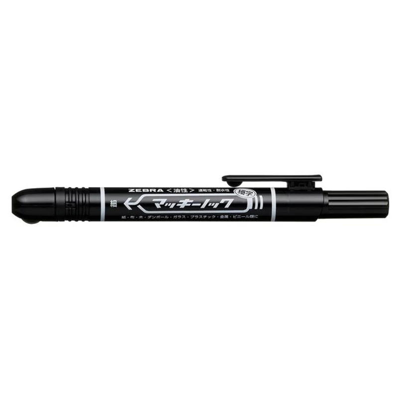 Alkoholos marker, 1,3 mm, nyomógombos, ZEBRA "Mckie Retractable", fekete