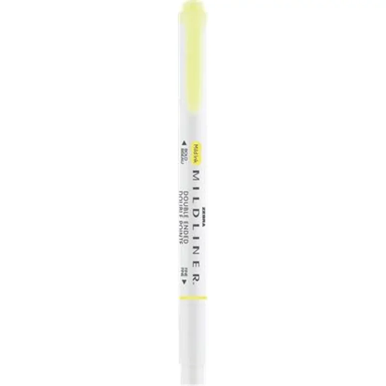 Szövegkiemelő, 1,0 / 3,5 mm, kétvégű, ZEBRA "Mildliner Fluorescent", sárga