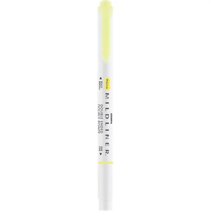 Szövegkiemelő, 1,0 / 3,5 mm, kétvégű, ZEBRA "Mildliner Fluorescent", sárga