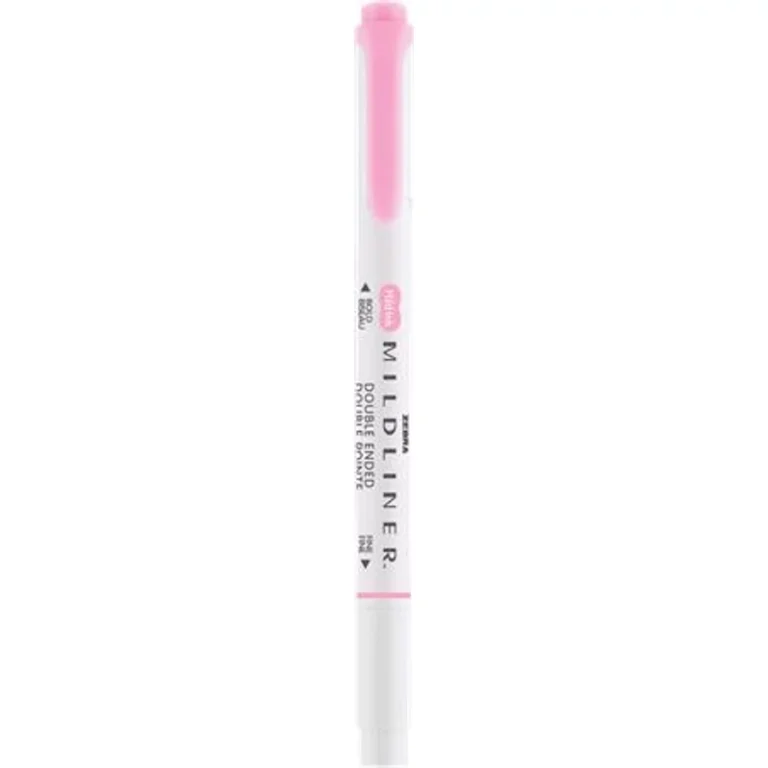 Szövegkiemelő, 1,0 / 3,5 mm, kétvégű, ZEBRA "Mildliner Fluorescent", rózsaszín