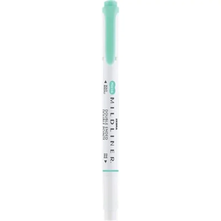 Szövegkiemelő, 1,0 / 3,5 mm, kétvégű, ZEBRA "Mildliner Fluorescent", türkiz