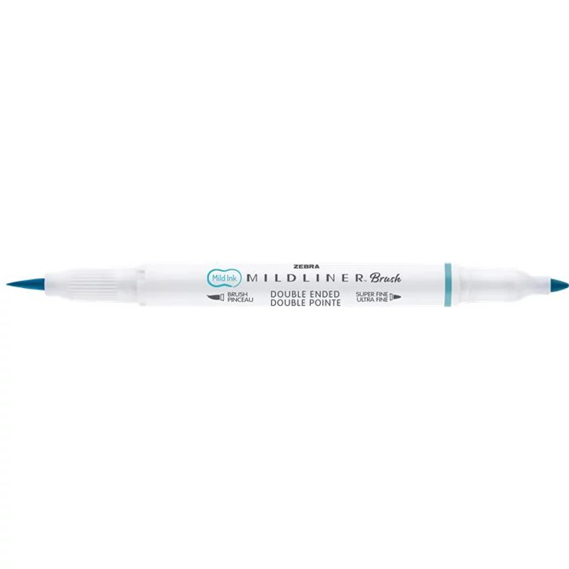 Ecsetirón, kétvégű ZEBRA "Mildliner Warm", füstkék