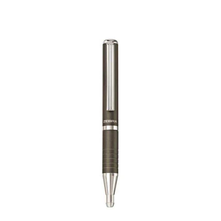 Golyóstoll, 0,24 mm, teleszkópos, metálszürke tolltest, ZEBRA "SL-F1", kék