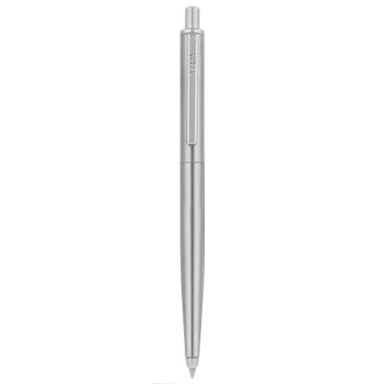 Golyóstoll, 0,24 mm, nyomógombos, ezüst színű klip, ezüst tolltest, ZEBRA "901", kék